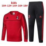 Criança AC Milan Sweat de Treino Conjunto 2017-18 Vermelho Criança AC Milan Sweat de Treino Conjunto 2017-18 Vermelho